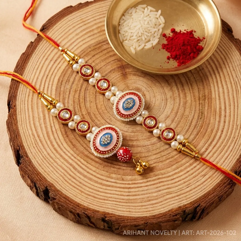 Red Circle Bhaiya-Bhabhi Set view 3