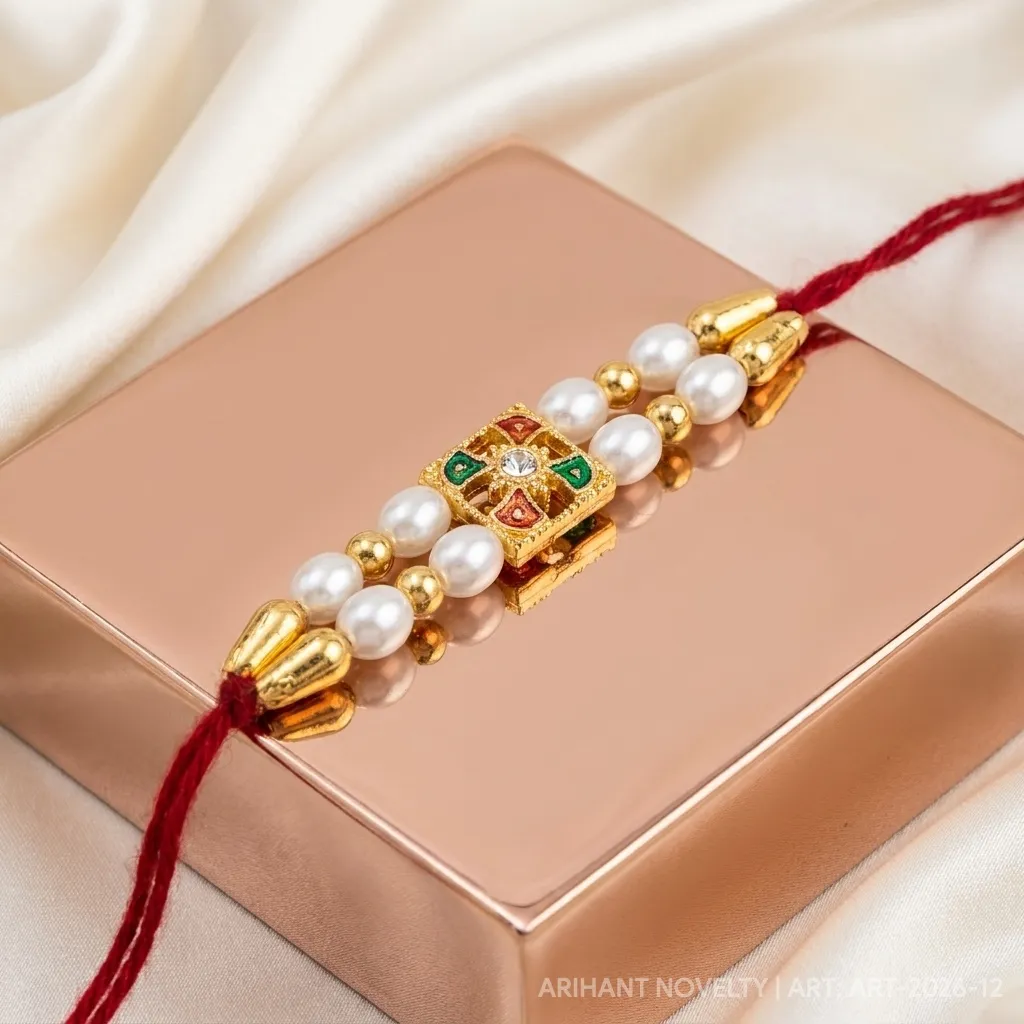 Double Pearl & Kundan Square view 2