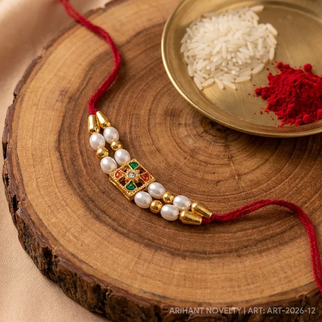 Double Pearl & Kundan Square view 3