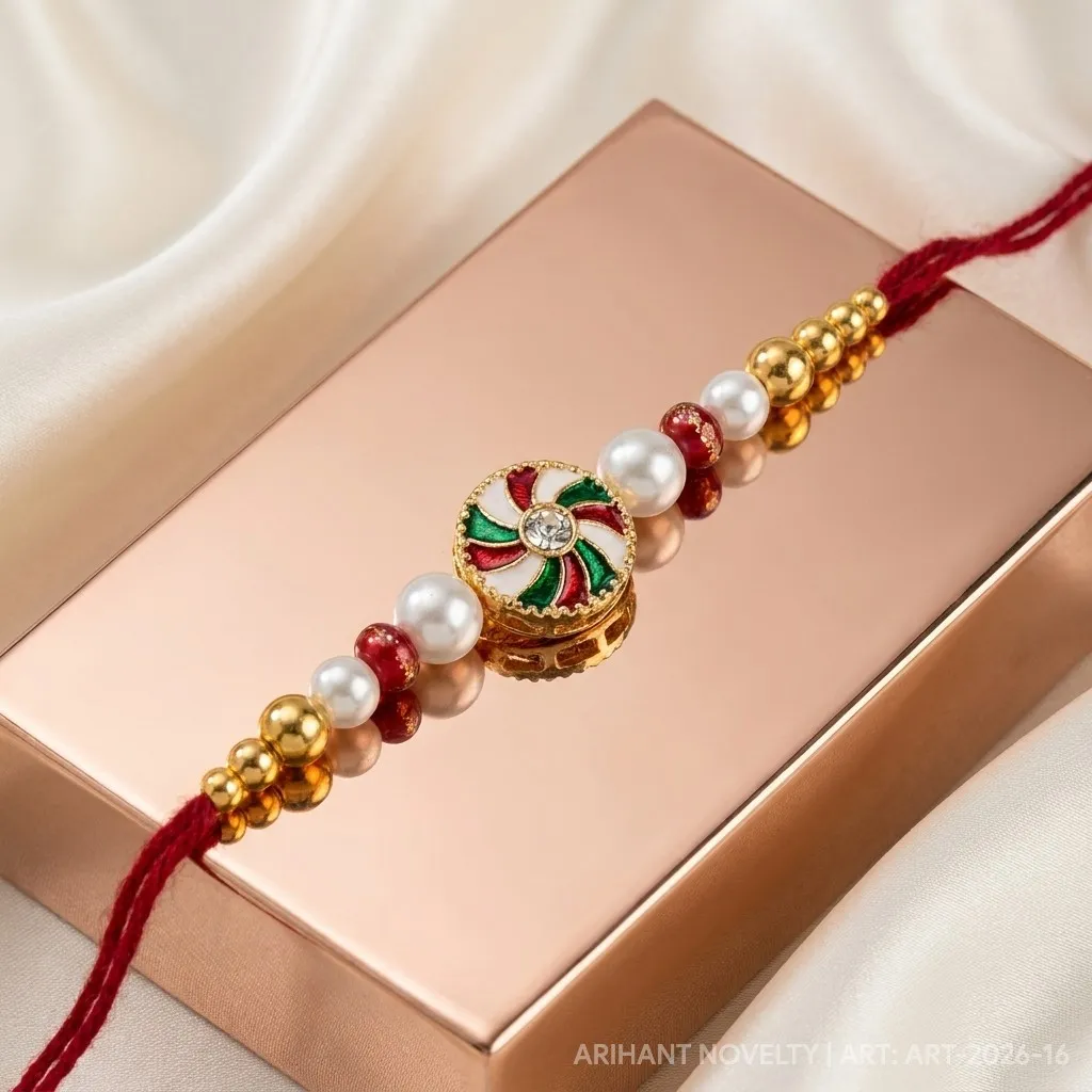 Teal Star Meenakari Pearl view 2