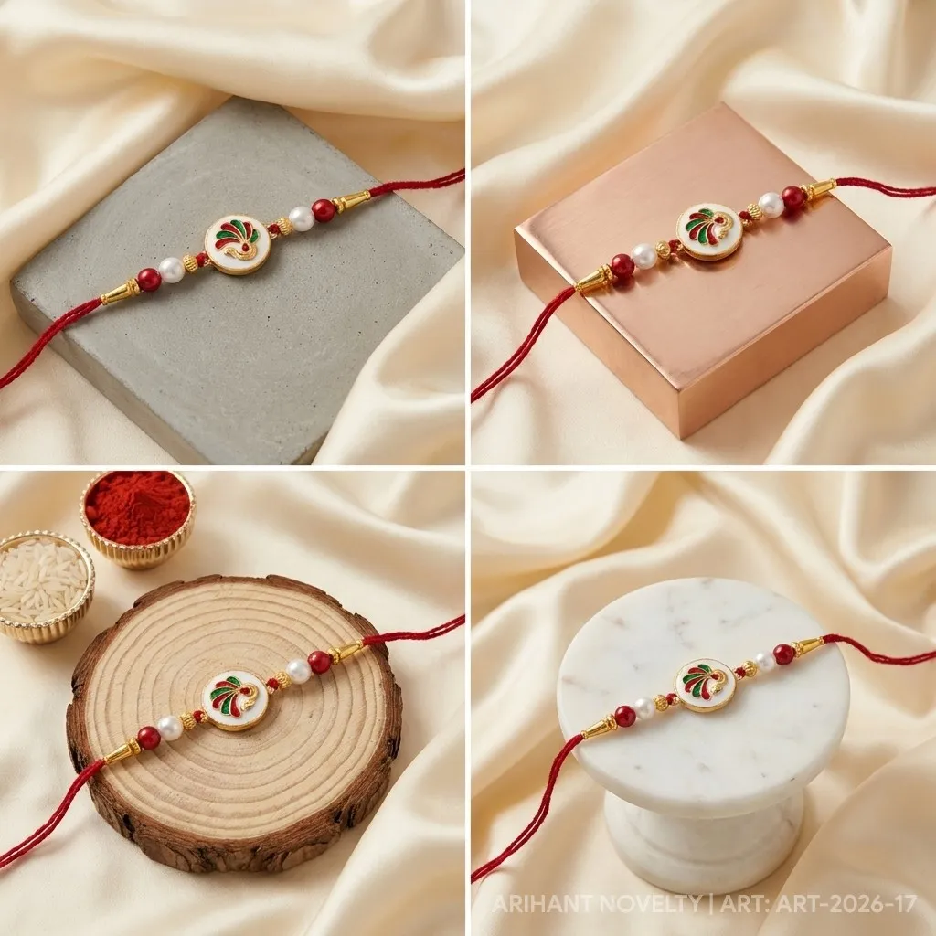 Sunburst CZ Pearl Rakhi view 5