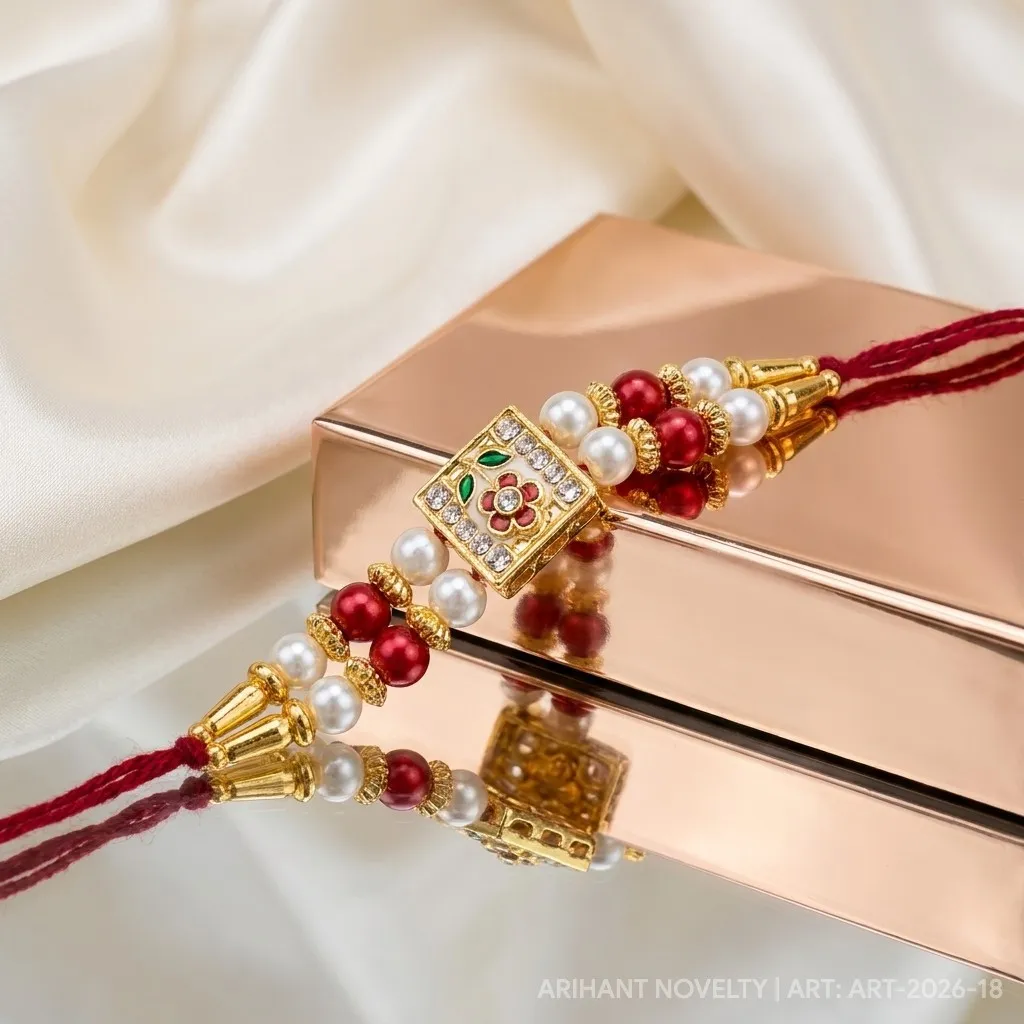 Rose Dot Meenakari Pearl view 2