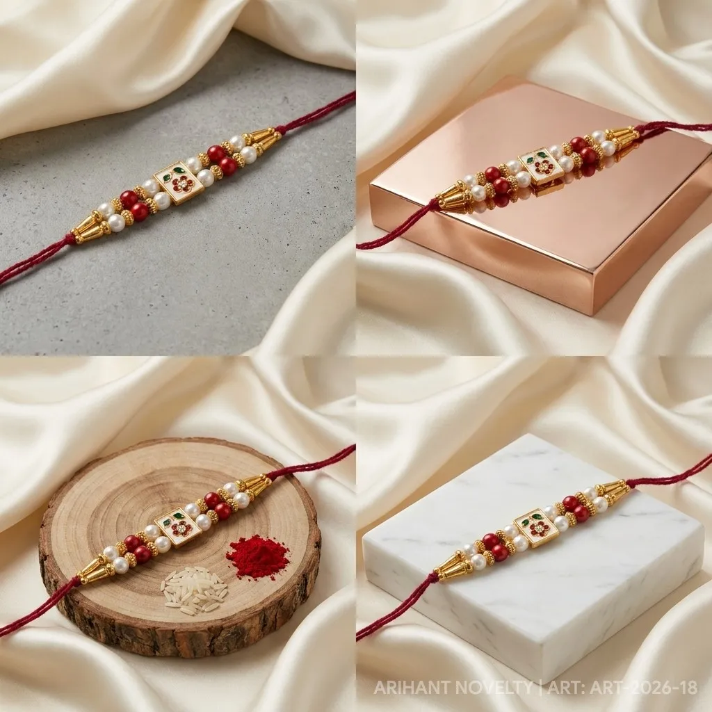 Rose Dot Meenakari Pearl view 5