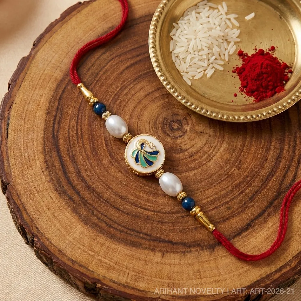 Blue Peacock Meenakari Circle view 3