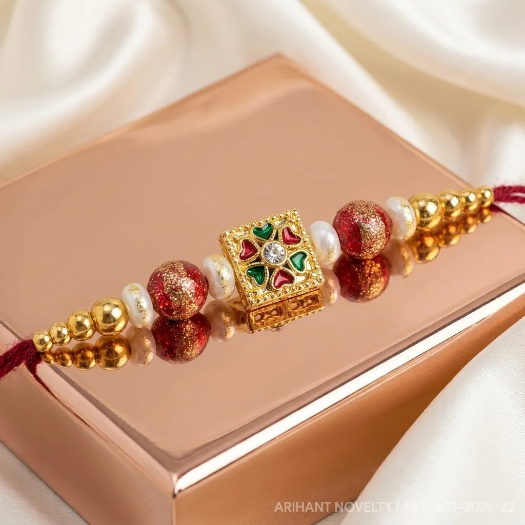 Ivory Tile Meenakari Pearl view 2