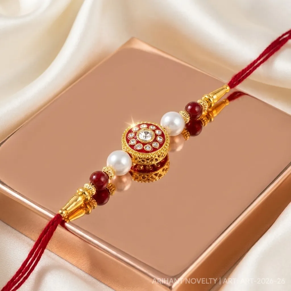 Rectangular Meenakari Pearl Set view 2