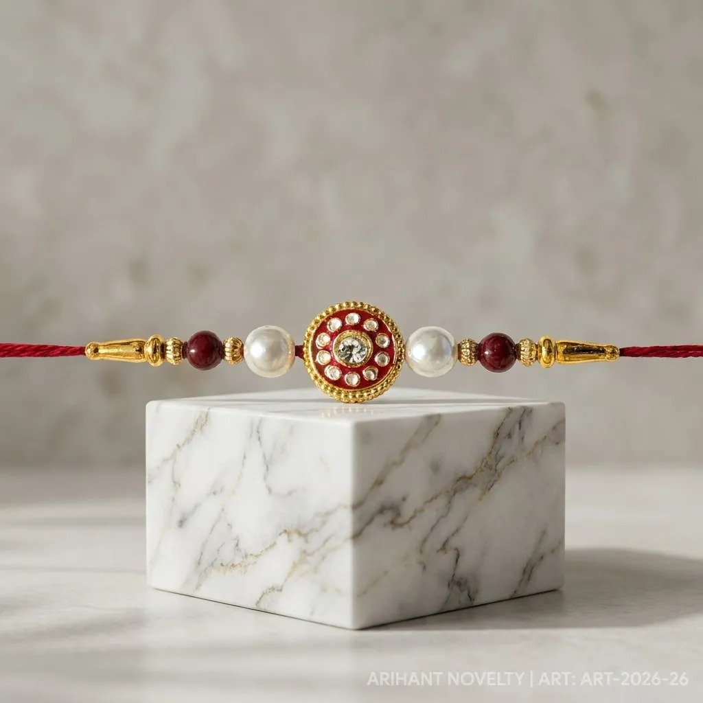 Rectangular Meenakari Pearl Set view 4