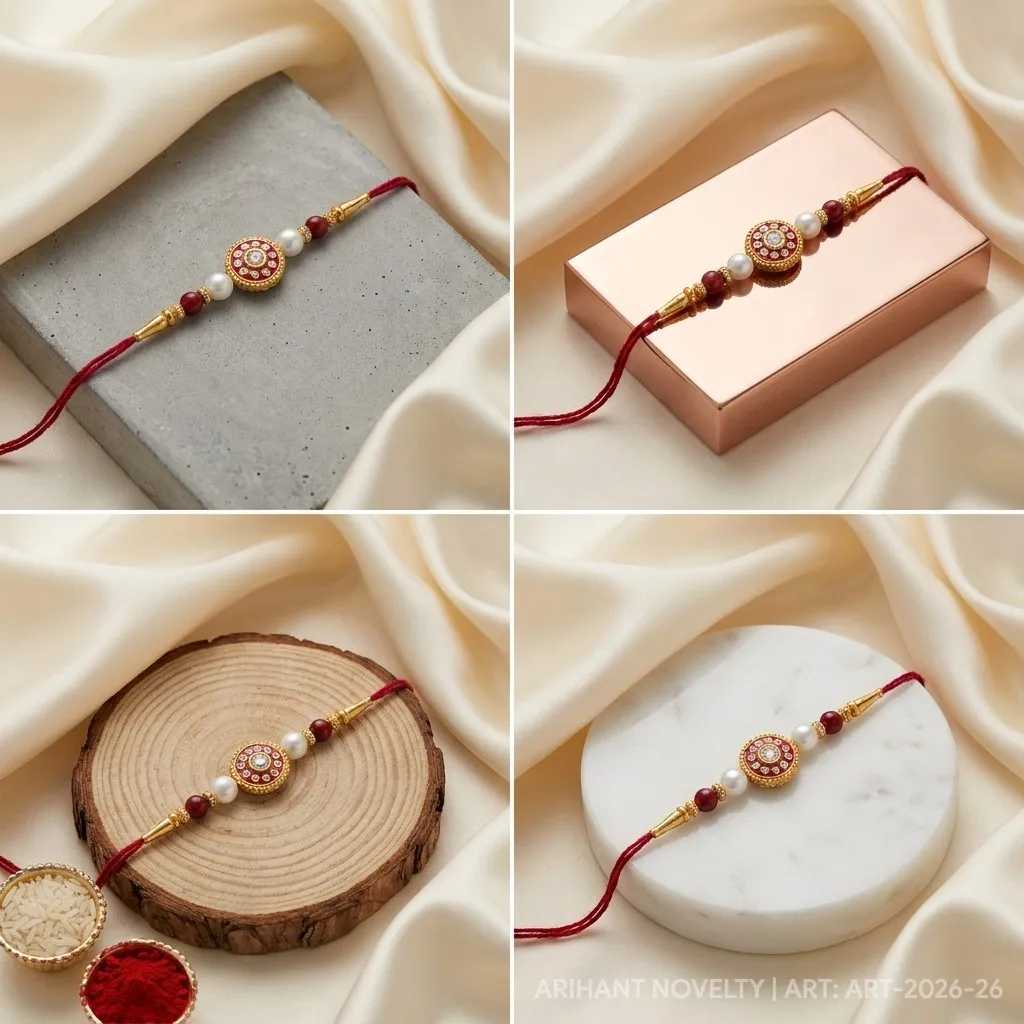 Rectangular Meenakari Pearl Set view 5