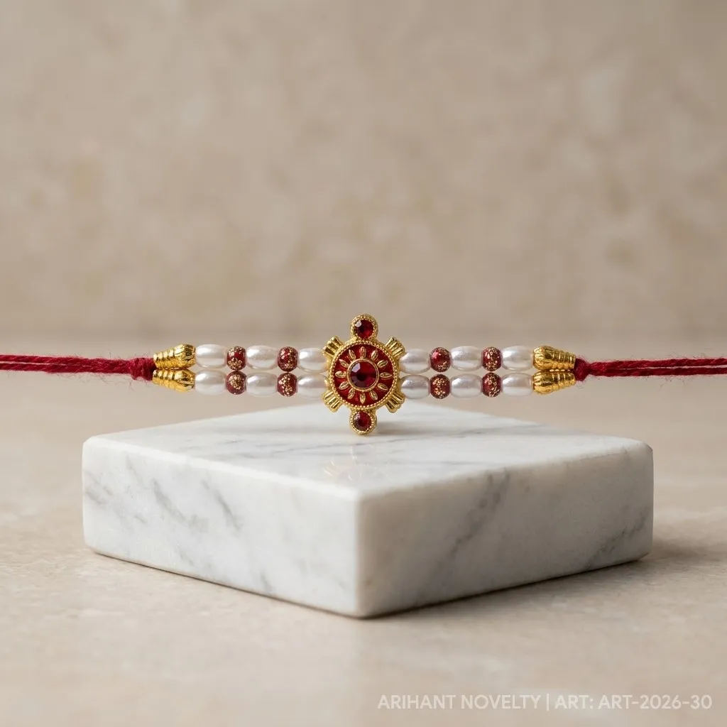 Turtle Charm Pearl Rakhi view 4