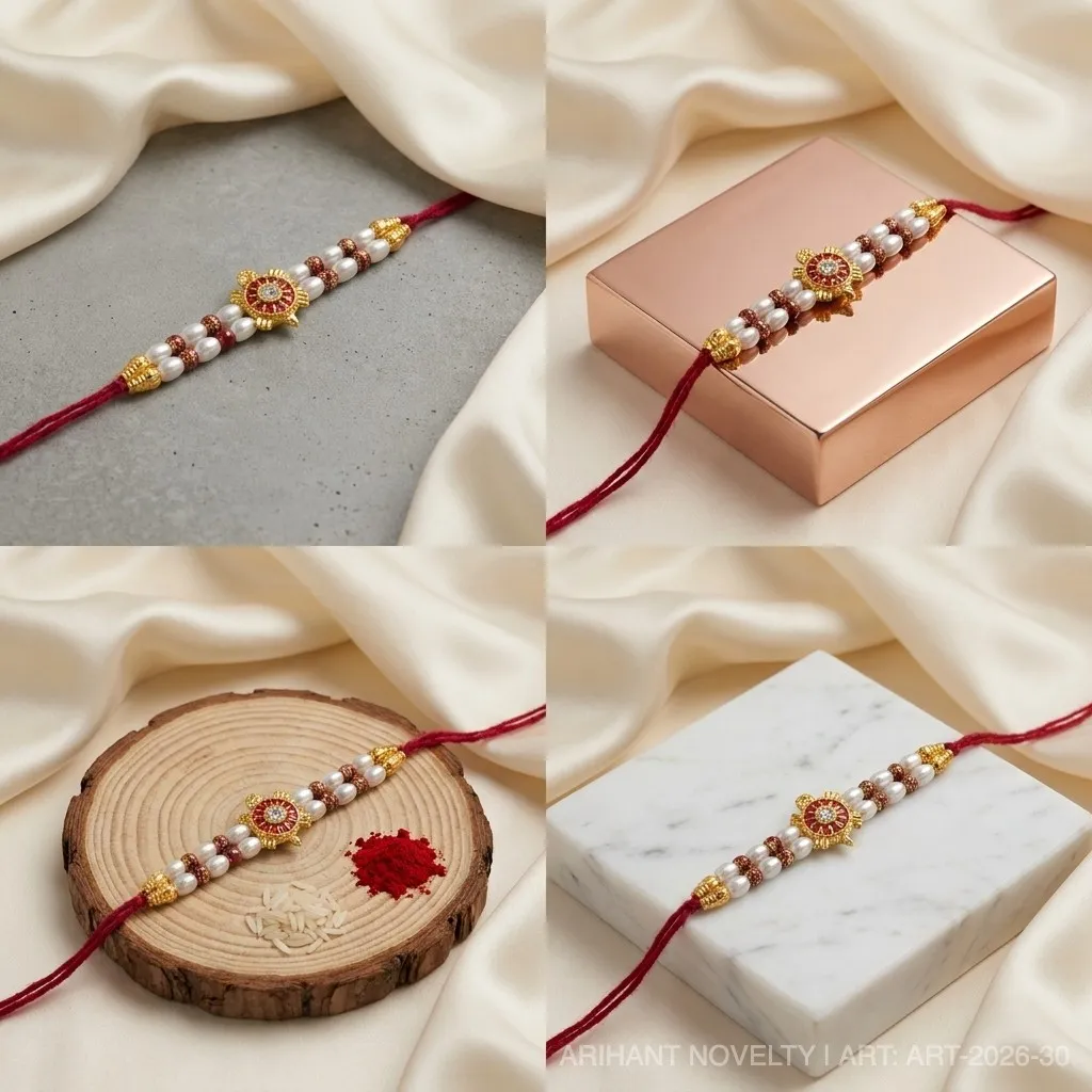 Turtle Charm Pearl Rakhi view 5