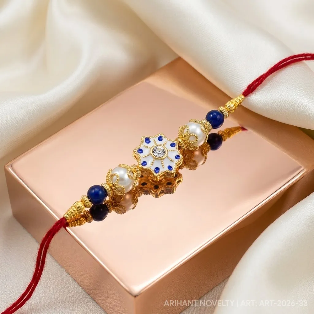 White Enamel Flower Kundan view 2