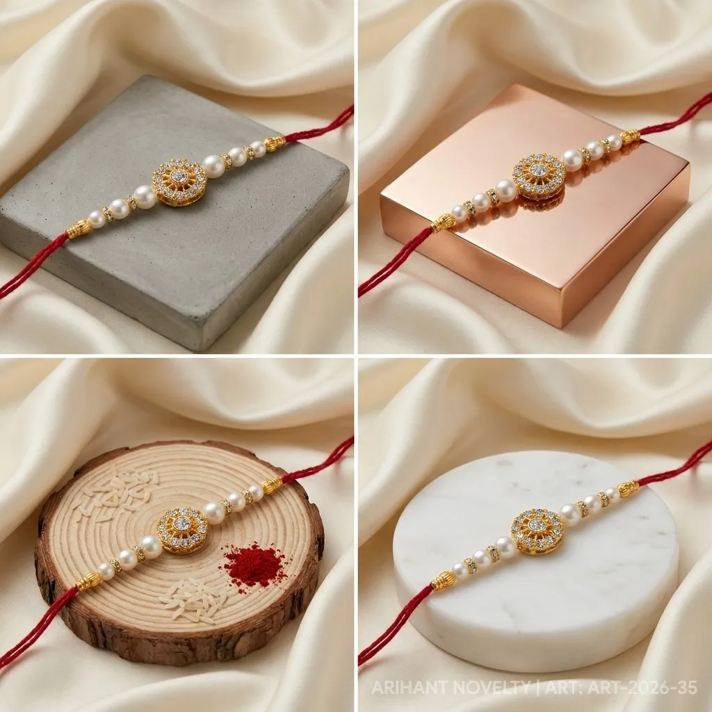 Square Meenakari Pearl Trio view 5