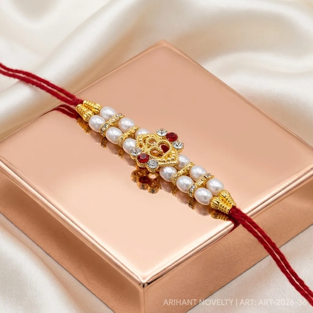 OM Symbol Pearl Rakhi view 2