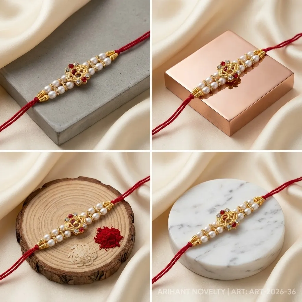 OM Symbol Pearl Rakhi view 5