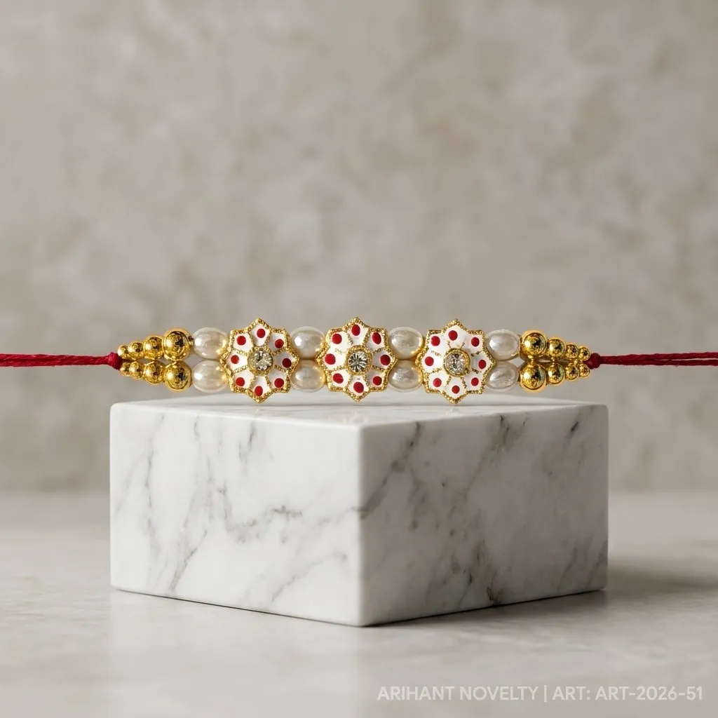 Triple Star Meenakari Pearl view 4