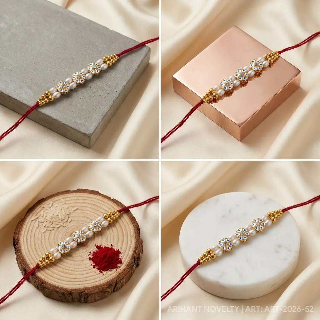Blue Dot Bloom Pearl Trio view 5