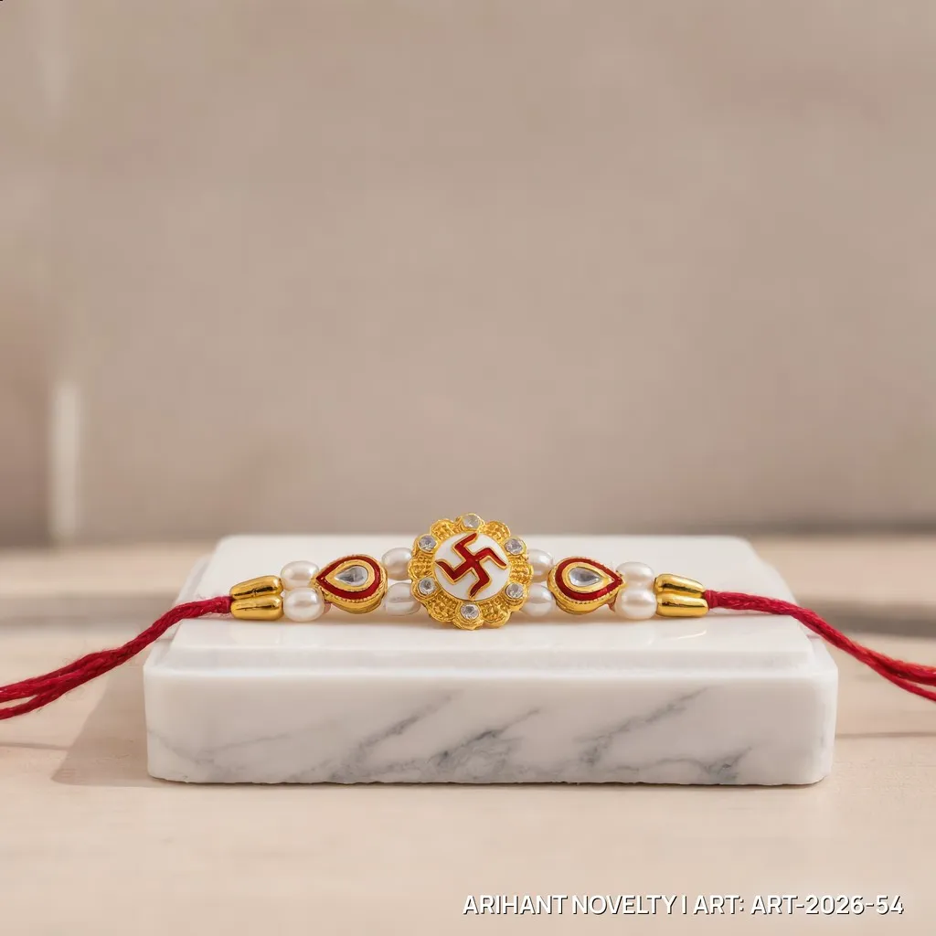 White Swastik Flower Medallion view 4