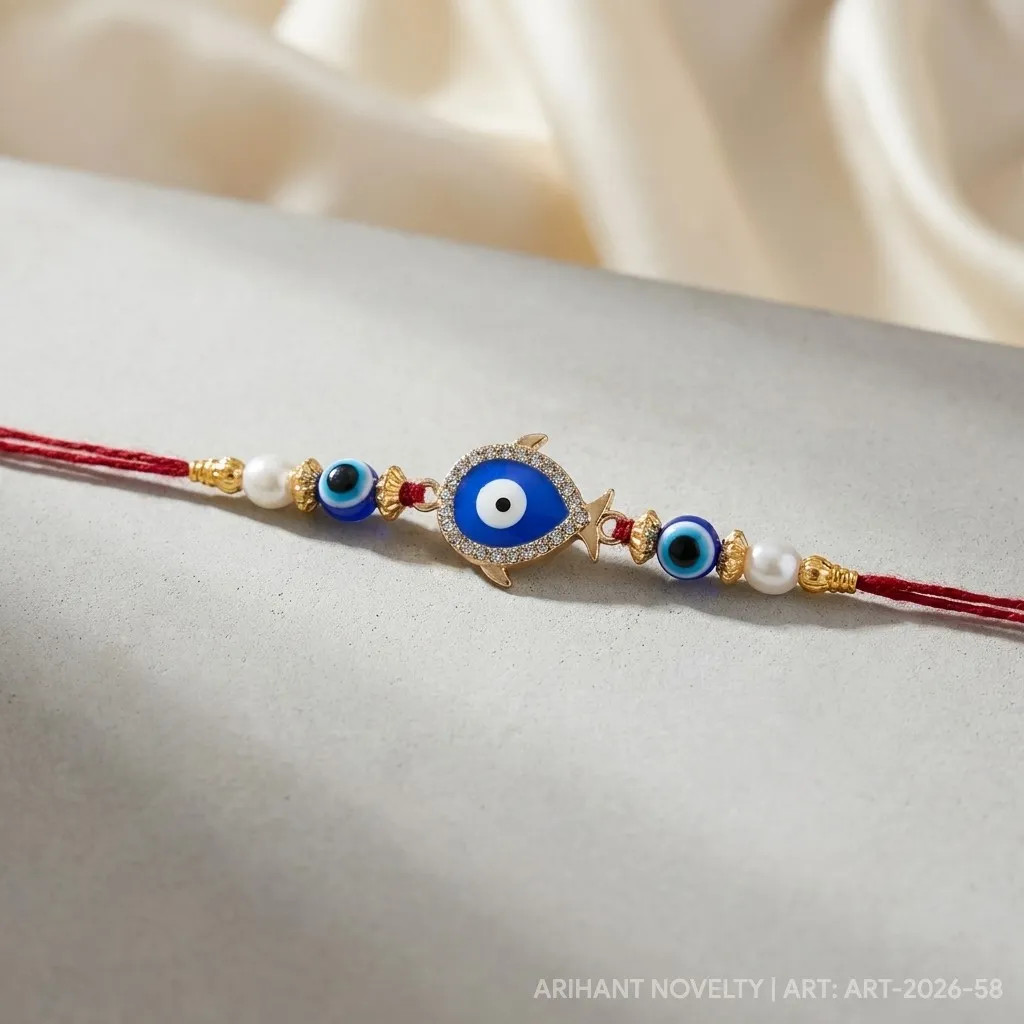 Evil Eye Fish Nazar Rakhi – handmade Evil Eye rakhi from Bikaner by Arihant Novelty