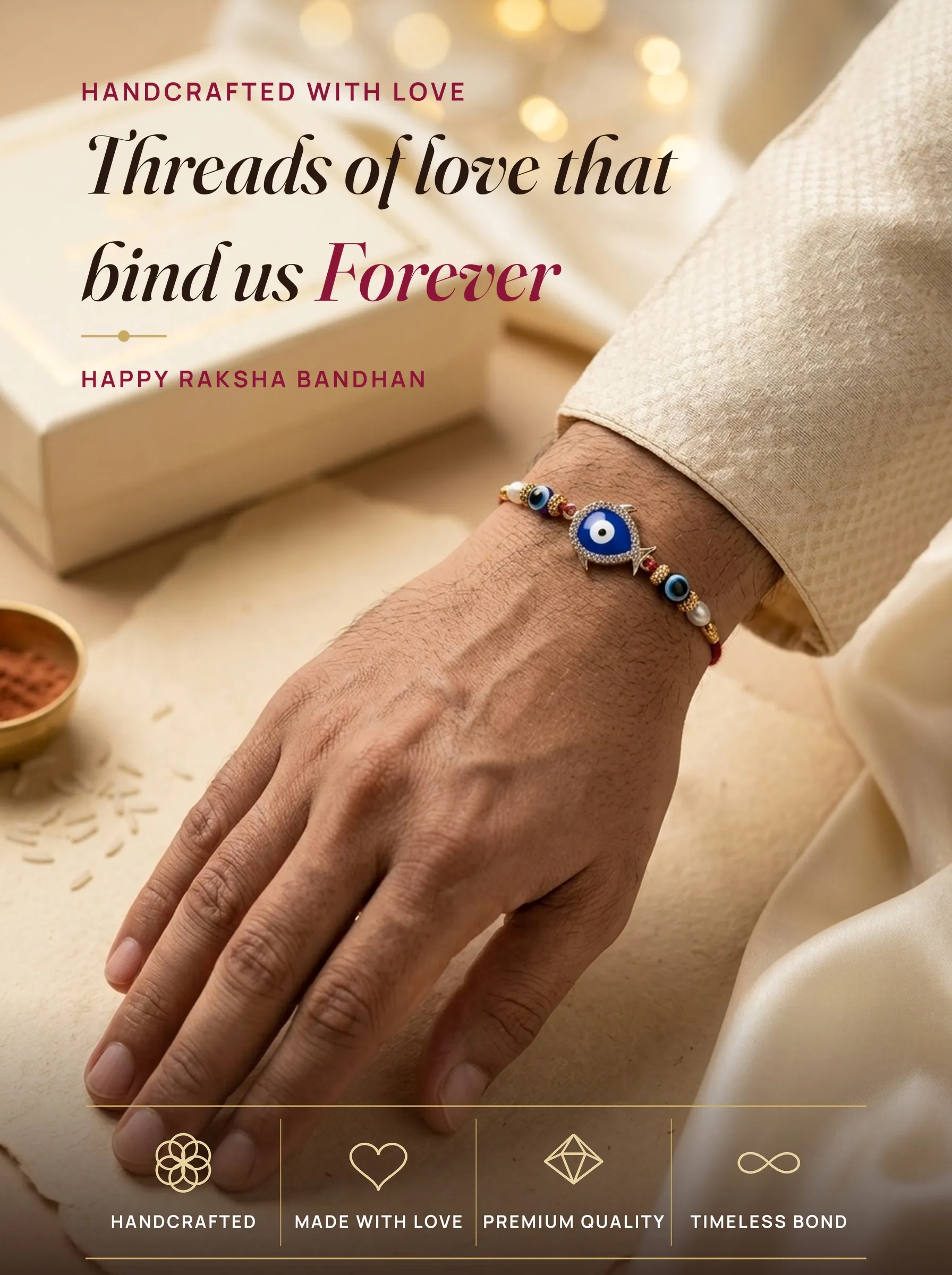 Evil Eye Fish Nazar Rakhi – handmade Evil Eye rakhi from Bikaner by Arihant Novelty