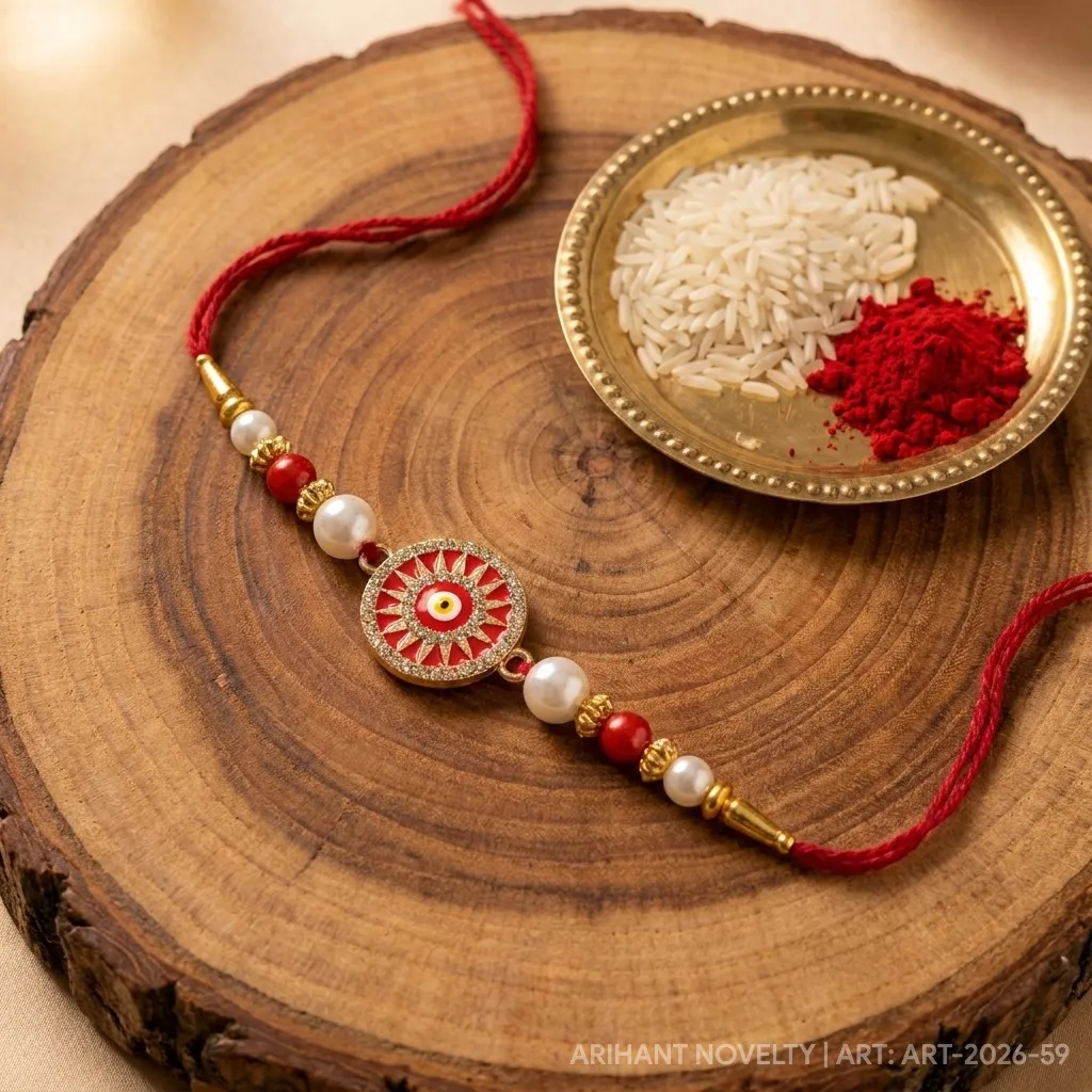 Red Mandala Nazar Pearl view 3