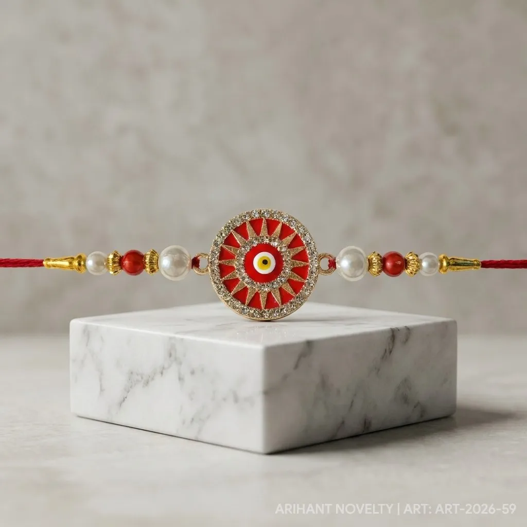 Red Mandala Nazar Pearl view 4