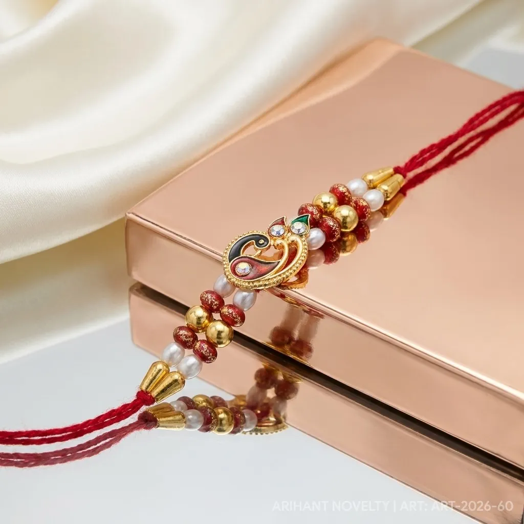 Red Paisley Meenakari Bead view 2