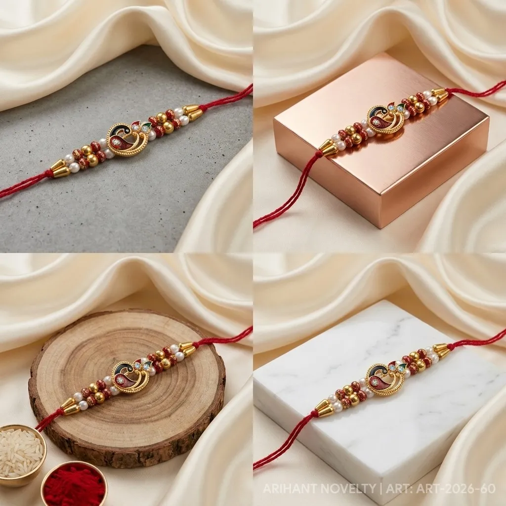 Red Paisley Meenakari Bead view 5