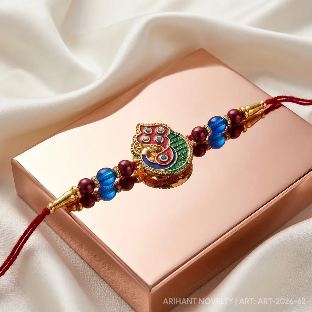 Ganesha Heart Meenakari Bead view 2