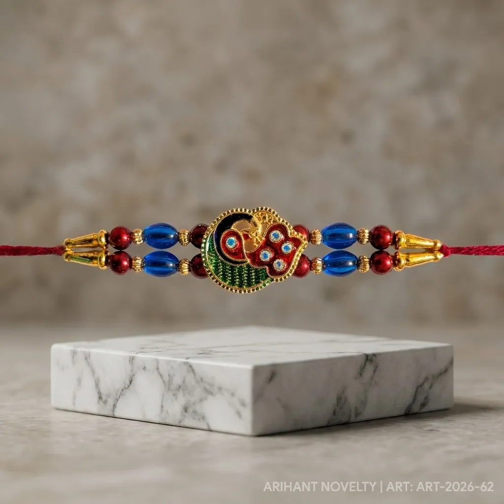 Ganesha Heart Meenakari Bead view 4