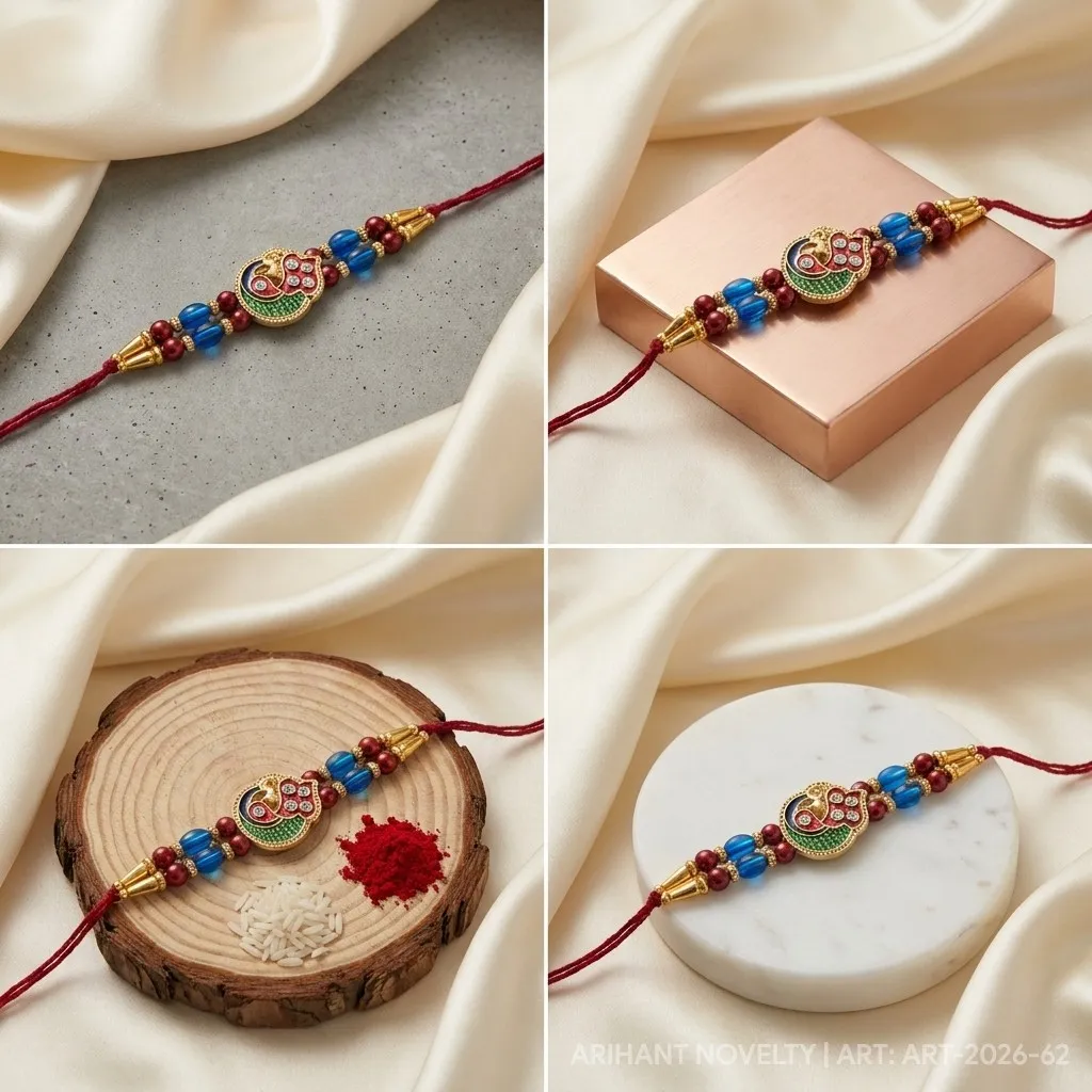 Ganesha Heart Meenakari Bead view 5