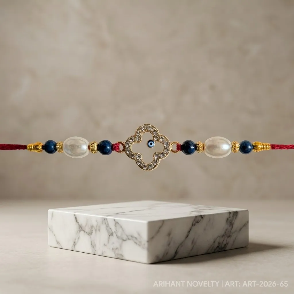 Clover Eye Nazar Pearl Rakhi view 4