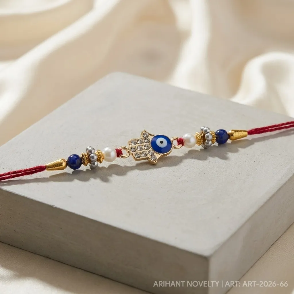 Hamsa Hand Nazar Rakhi – handmade Evil Eye rakhi from Bikaner by Arihant Novelty
