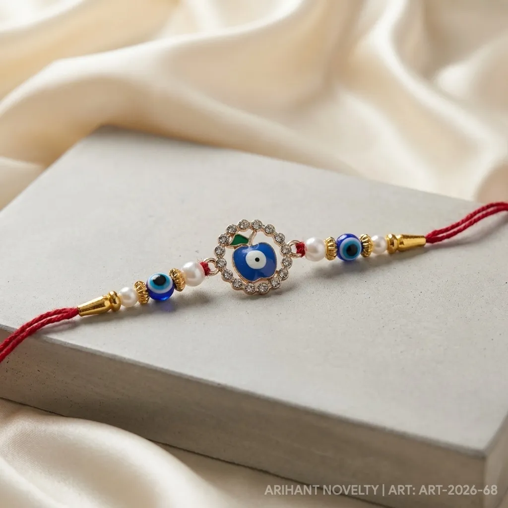 Heart Evil Eye Apple – handmade Evil Eye rakhi from Bikaner by Arihant Novelty