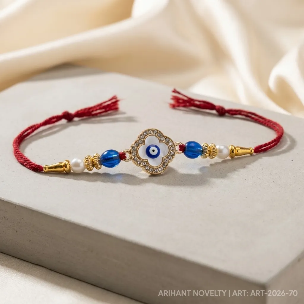 Evil Eye Clover – handmade Evil Eye rakhi from Bikaner by Arihant Novelty
