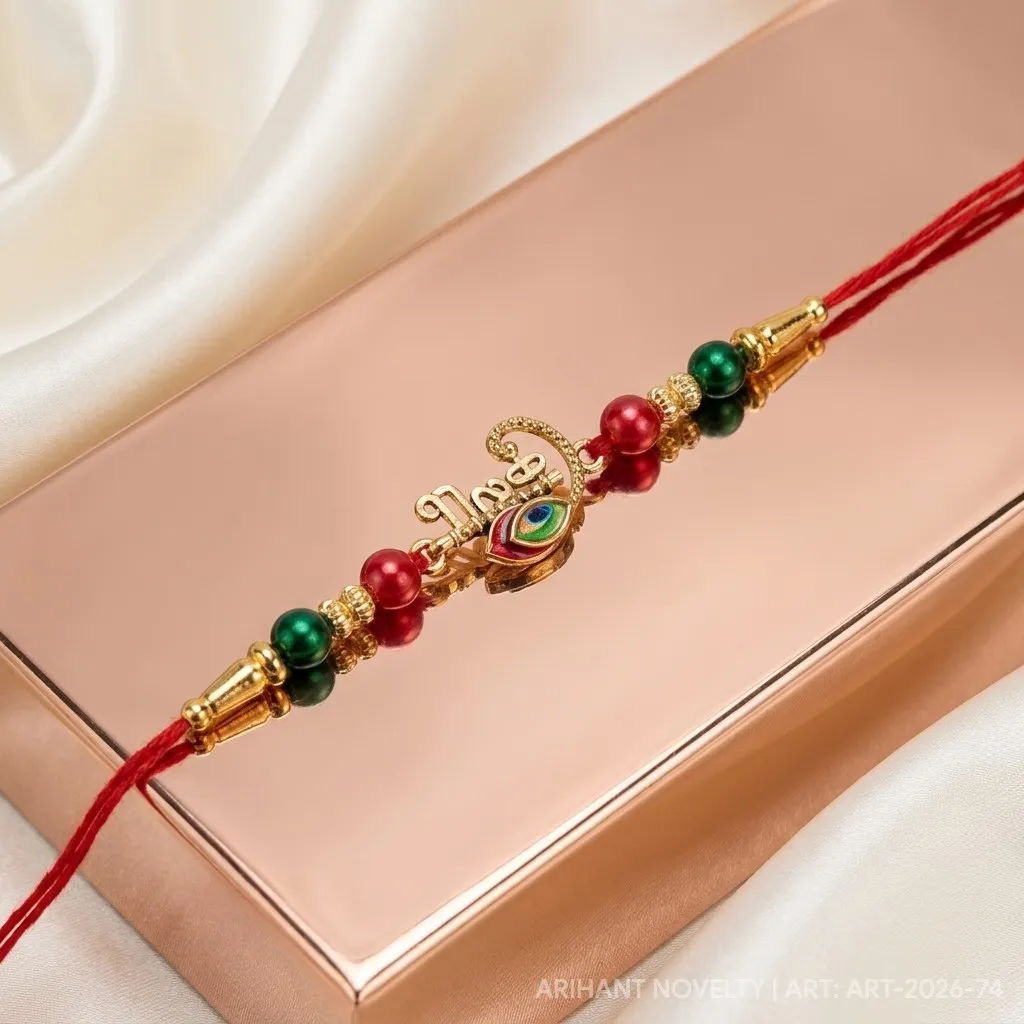Krishna Script with Meenakari Feather view 2
