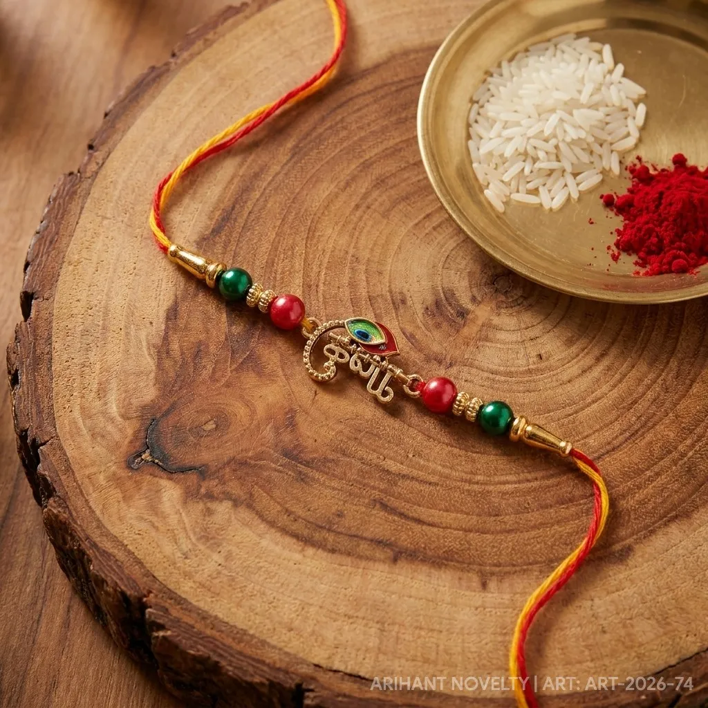 Krishna Script with Meenakari Feather view 3