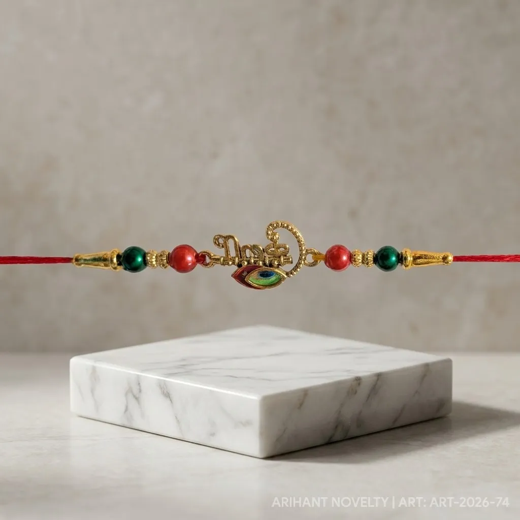 Krishna Script with Meenakari Feather view 4