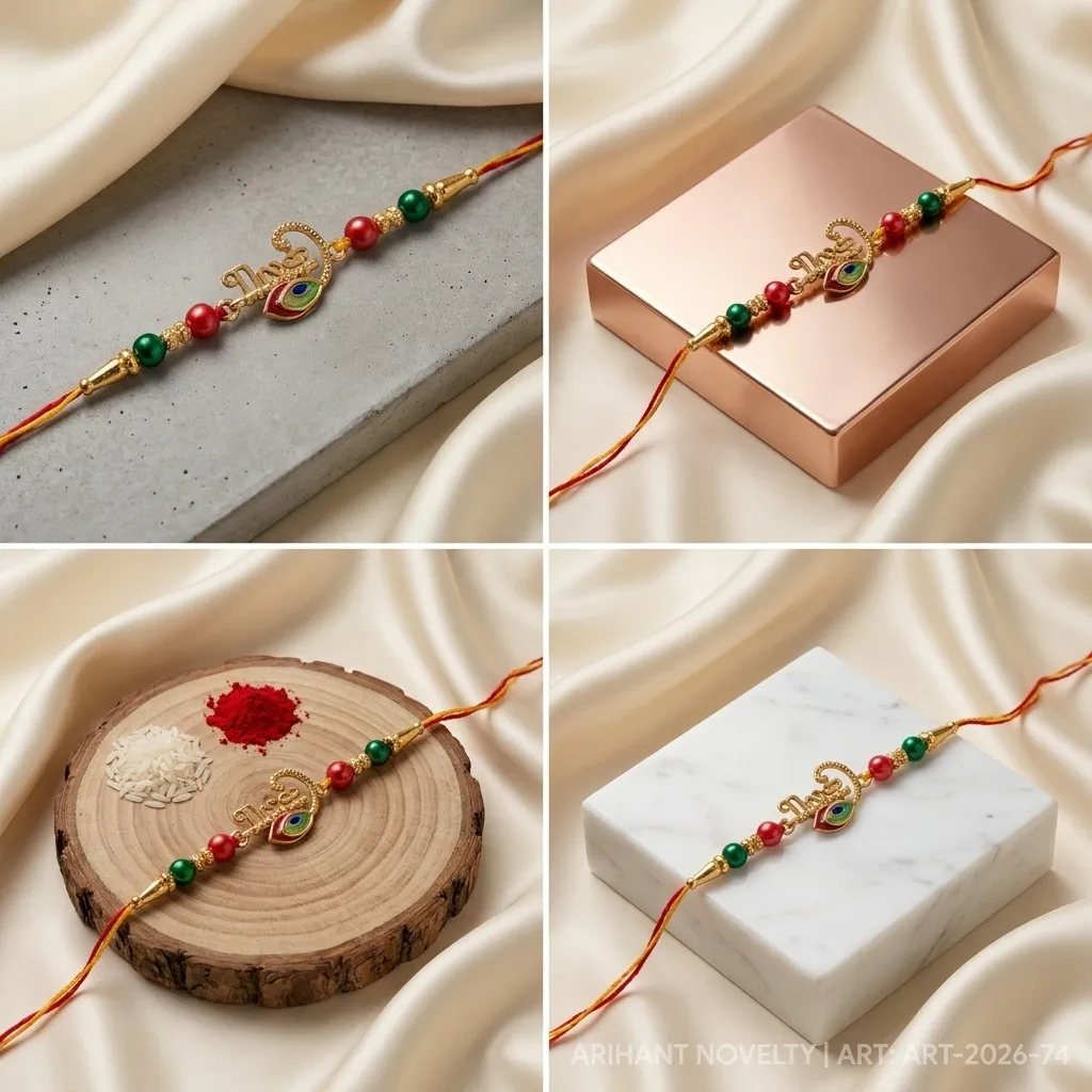 Krishna Script with Meenakari Feather view 5