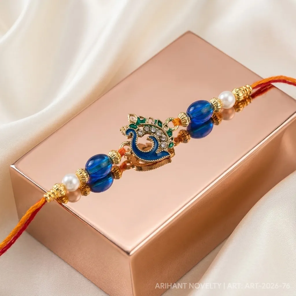 Blue Meenakari Peacock Mor view 2