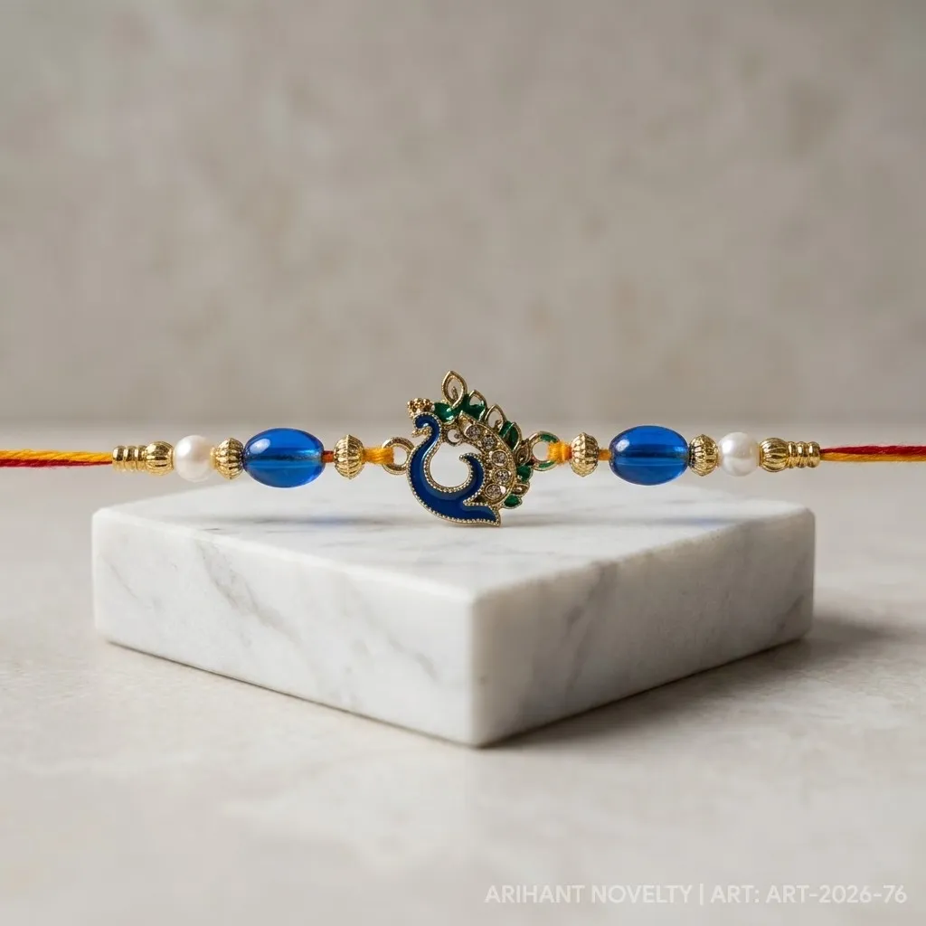 Blue Meenakari Peacock Mor view 4