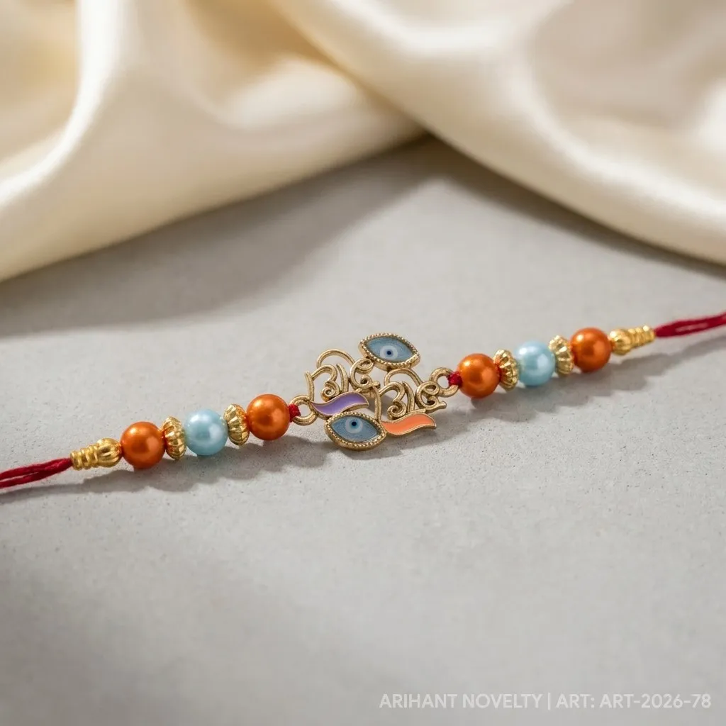 Radhe Radhe Devotional Rakhi – handmade Traditional rakhi from Bikaner by Arihant Novelty
