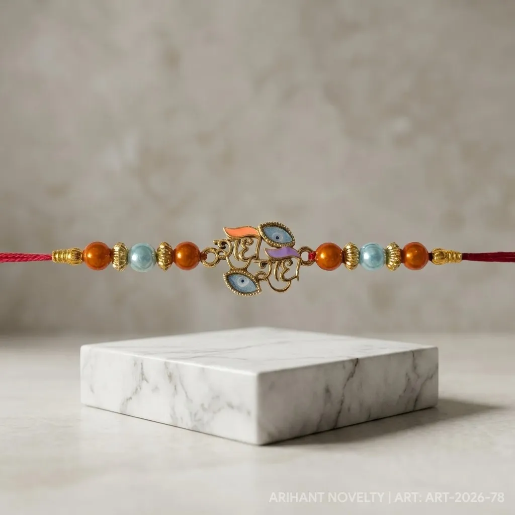 Radhe Radhe Devotional Rakhi view 4