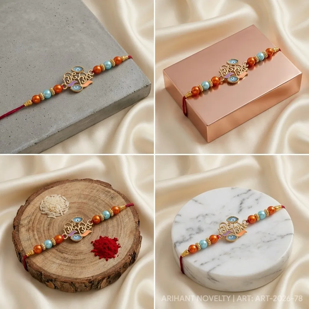 Radhe Radhe Devotional Rakhi view 5