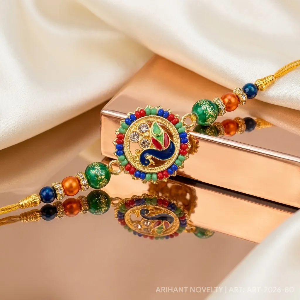 Grand Meenakari Peacock Disc view 2