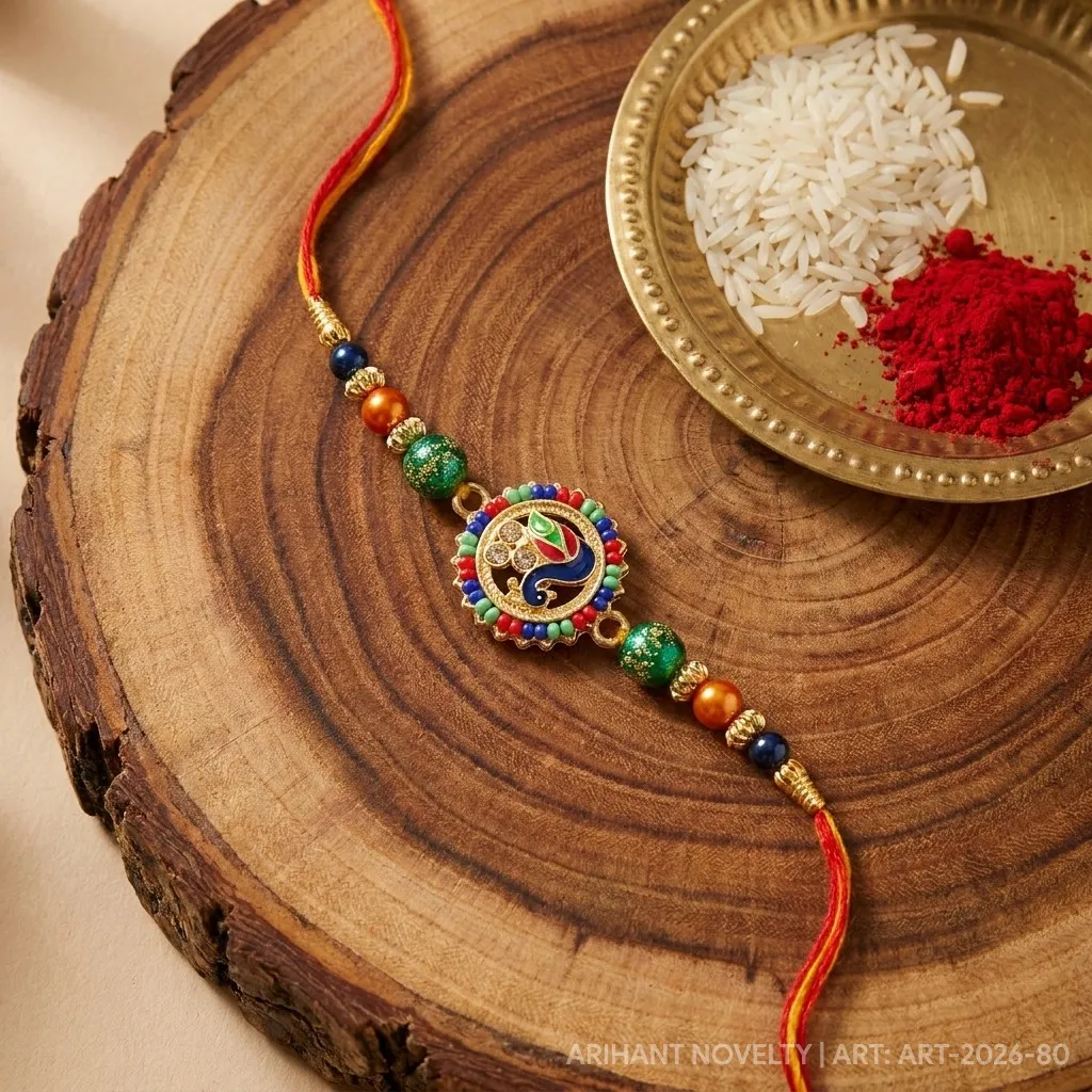 Grand Meenakari Peacock Disc view 3
