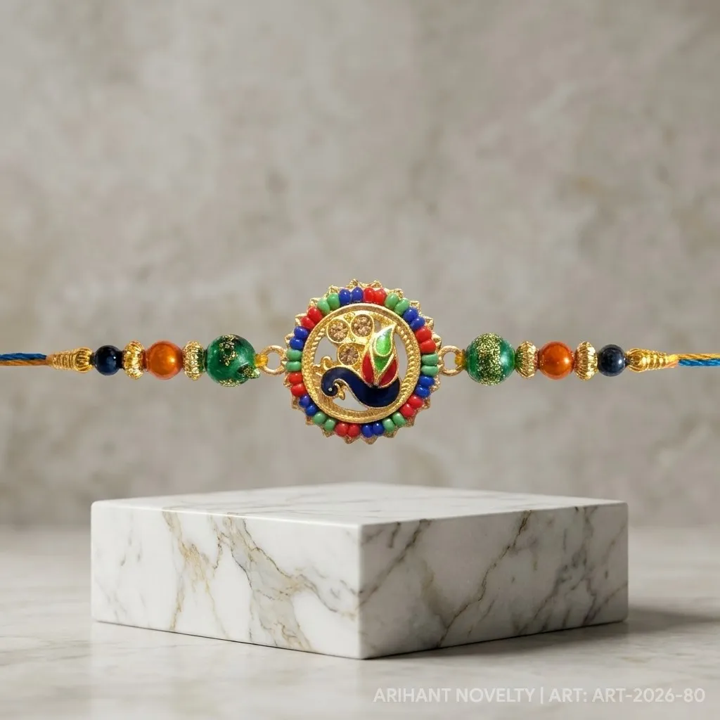 Grand Meenakari Peacock Disc view 4