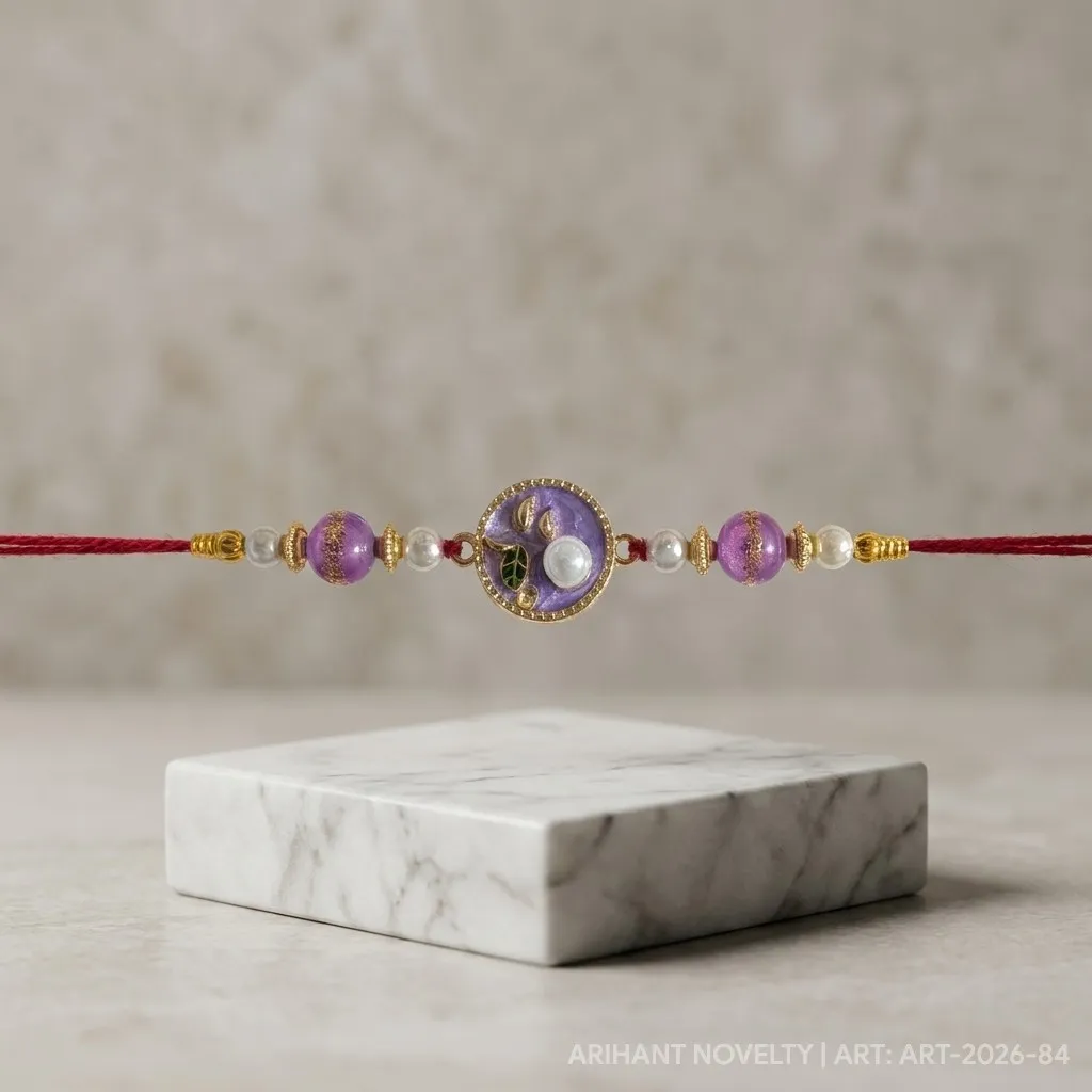 Lavender Shimmer Pearl Rakhi view 4