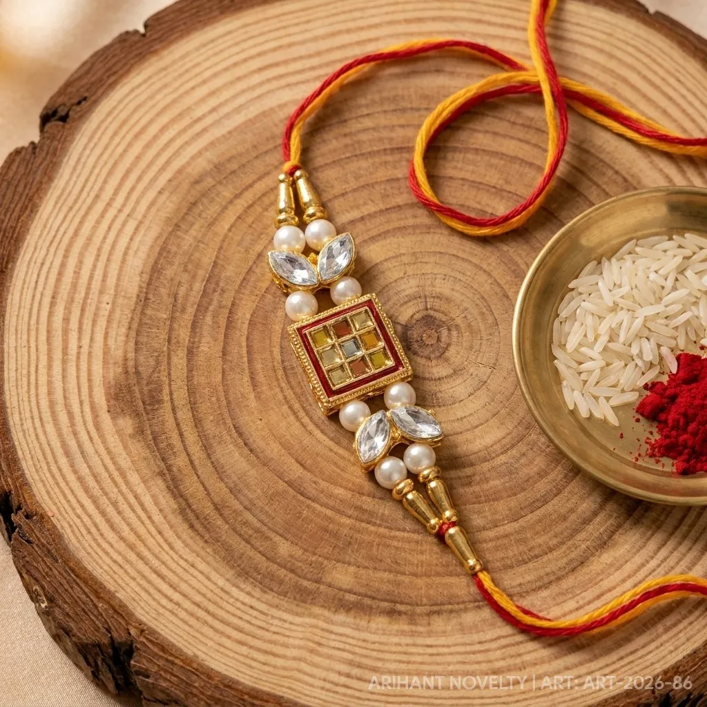 Multicolour Mirror Kundan Grid view 3