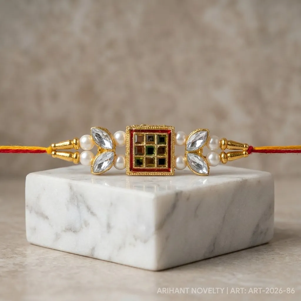 Multicolour Mirror Kundan Grid view 4