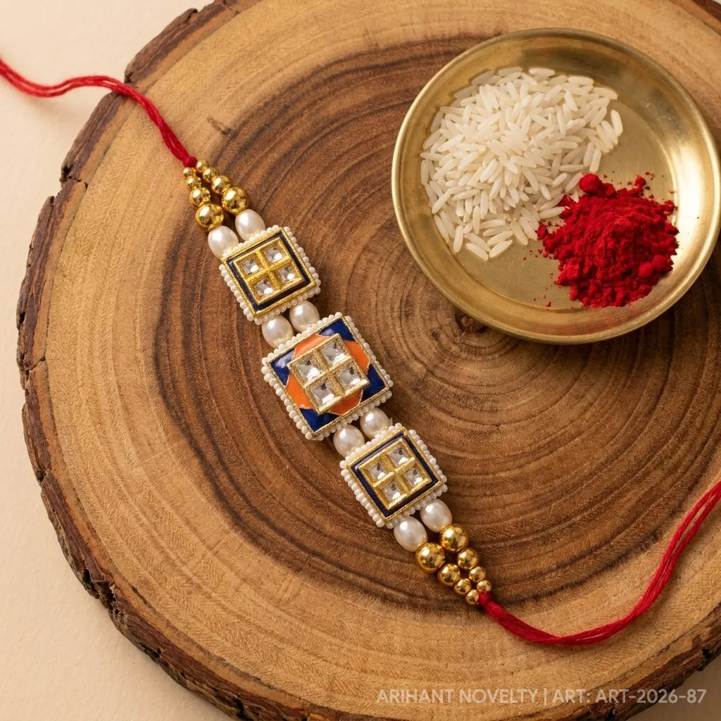 Triple Kundan Square Band view 3